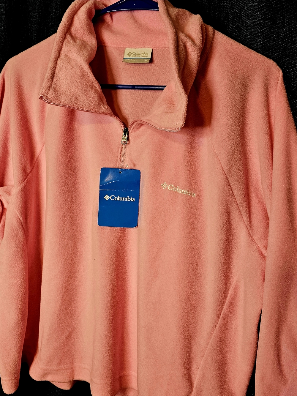 Columbia Womens Glacial Cropped II 1/2 Zip Top PINK XL NEW - Picture 4 of 7